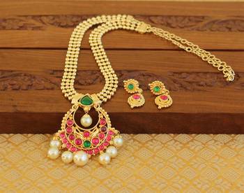 Kempu micro gold  plated necklace set 1