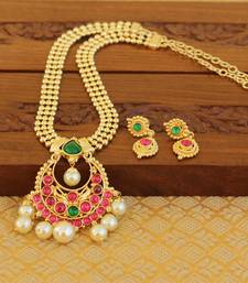 Kempu micro gold  plated necklace set