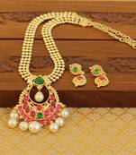 Kempu micro gold  plated necklace set