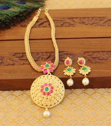 Kempu micro gold  plated necklace set