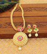 Kempu micro gold  plated necklace set