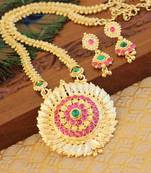 Kempu micro gold  plated necklace set