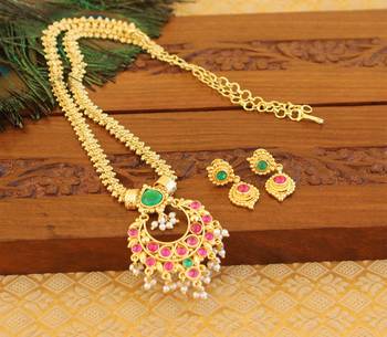 Kempu micro gold  plated necklace set 1