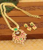 Kempu micro gold  plated necklace set