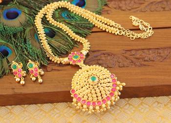 Kempu micro gold  plated necklace set 1