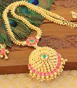 Kempu micro gold  plated necklace set