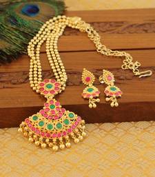 Kempu micro gold  plated necklace set