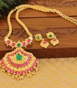 Kempu micro gold  plated necklace set