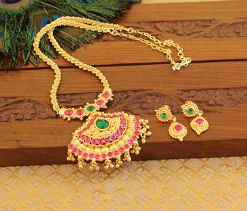 Kempu micro gold  plated necklace set 2