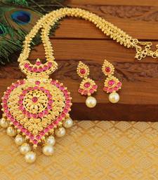Kempu micro gold  plated necklace set