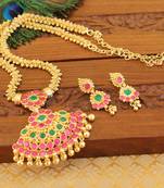 Kempu micro gold  plated necklace set
