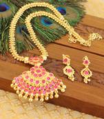Kempu micro gold  plated necklace set