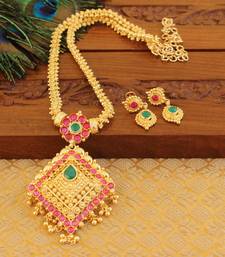 Kempu micro gold  plated necklace set