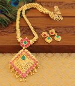 Kempu micro gold  plated necklace set