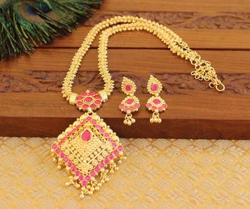 Kempu micro gold  plated necklace set 1