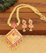 Kempu micro gold  plated necklace set