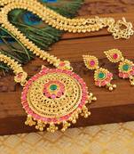 Kempu micro gold  plated necklace set