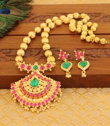 Kempu micro gold  plated necklace set