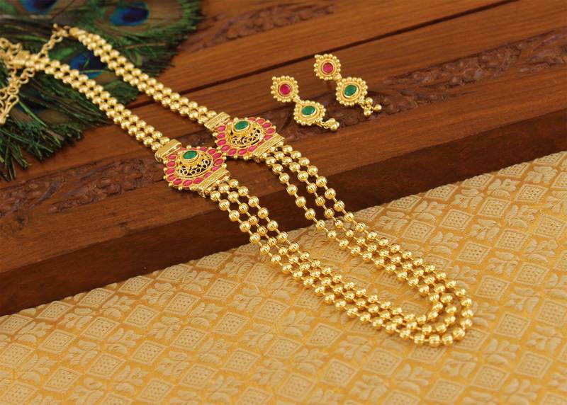 Designer kempu layer necklace