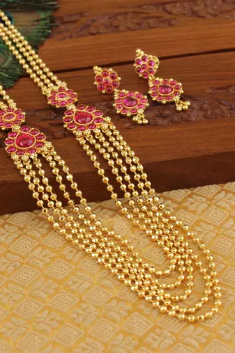 Designer kempu layer necklace