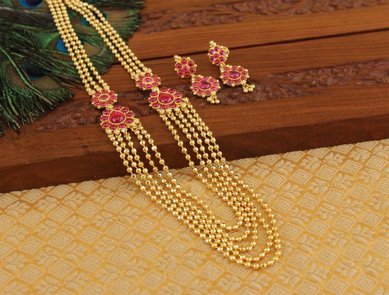 Designer kempu layer necklace