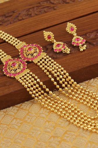 Designer kempu layer necklace