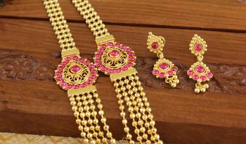 Designer kempu layer necklace 2