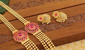 Designer kempu layer necklace 2