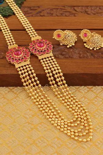Designer kempu layer necklace