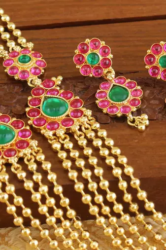 Designer kempu layer necklace