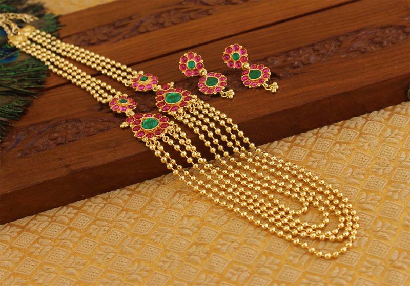 Designer kempu layer necklace