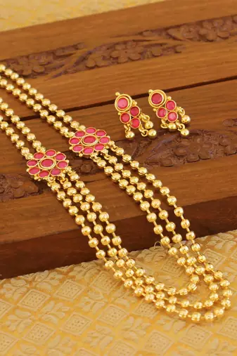 Designer kempu layer necklace