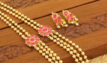 Designer kempu layer necklace 3