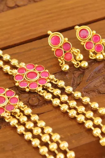 Designer kempu layer necklace