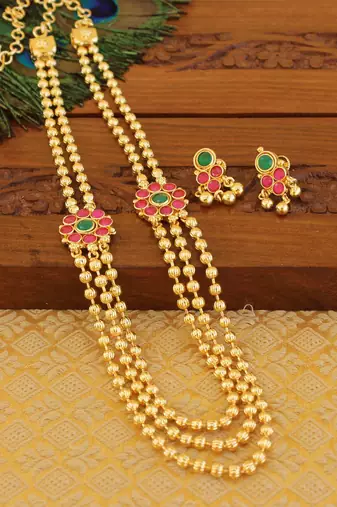 Designer kempu layer necklace