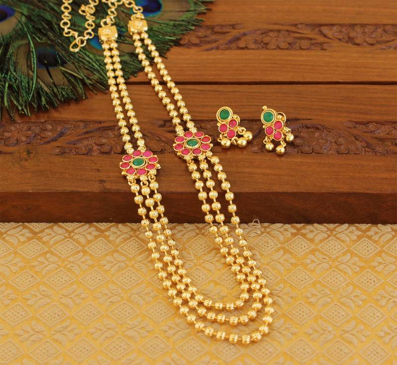 Designer kempu layer necklace