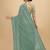 Rama embroidery paty wear contemporary net saree with blouse piece.