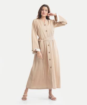 Beige celine classic a line dress 1