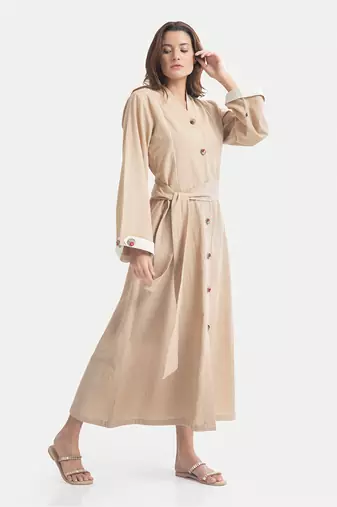 Beige celine classic a line dress
