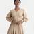Beige chloe rosette cuff dress
