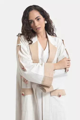 White sand & beige elle jacket set