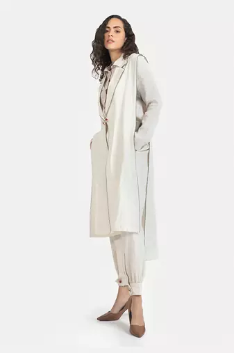 White sand liana seamless long jacket set