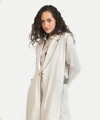 White sand liana seamless long jacket set 4