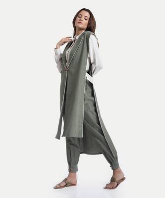 Thyme green liana seamless long jacket set 2