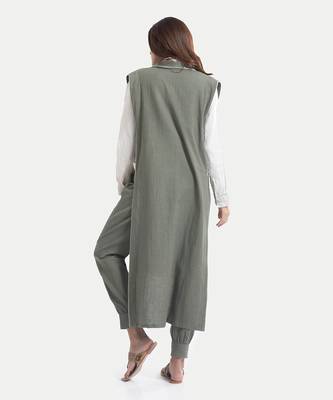 Thyme green liana seamless long jacket set 3