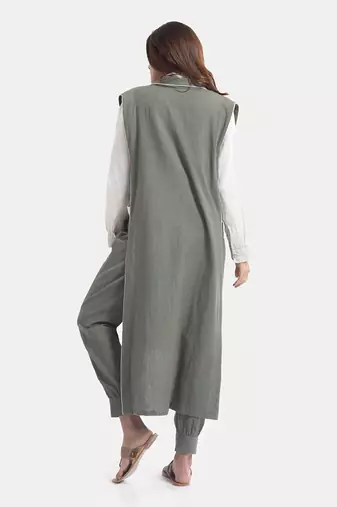 Thyme green liana seamless long jacket set