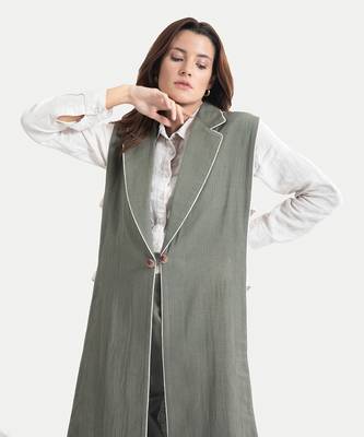 Thyme green liana seamless long jacket set 4