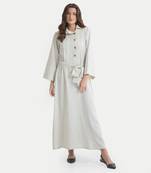 White sand amelia rosette buttoned dress