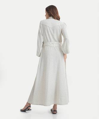 White sand amelia rosette buttoned dress 3