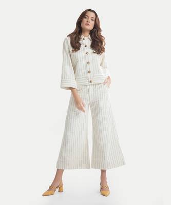 White sand louise rosette buttoned co ord 1